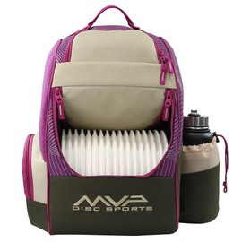 MVP Disc Sports Shuttle Disc Golf Backpack Bag (Khaki/Purple)