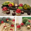 Set of 6 Wooden Mushroom Pendants, Approx. 5 x 4