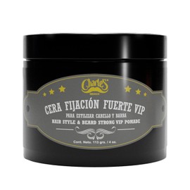 Charle's - Cera para Cabello Fijación Fuerte VIP 113g - Terminado Brillante - Con Aceite de Ricino - Hidrosoluble - Sin Residuos - Pomada para Cabello Barba y Bigote - Ideal Para Estilos Clásicos
