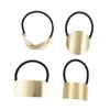 Beavorty 4pcs Metal Hair Ropes Ponytail Holders Women Fashion Headdress