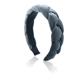 Dresyu Braided Headbands Velvet Headband for Women Soft Twisted Hair Hoop Non-Slip Wide Padded Hairband for Makeup, Washing Face, Daily Wear