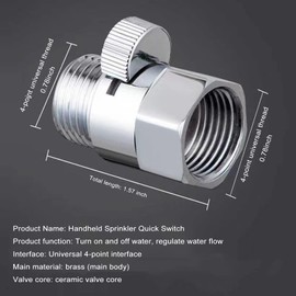 Valve for Shower Arm Shower Head Mounted Valve for Shower Shut-off Valve for Kitchen Bath Brass Shower Valve Brass Shower Head Shut-off Valve for Shower Hose