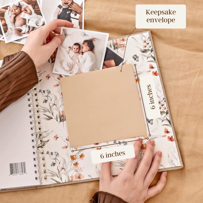 Peachly Baby Memory Book | Minimalist Baby First Year Keepsake