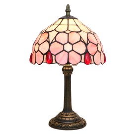 wecrejoni Tiffany Lamp Bedside Table Lamp-Nightstand,Stained Glass Lamp for Bedroom Dorm Living Kitchen, Aesthetic Cute Home Decor Gift (OFU1224-Cherry Blossoms)