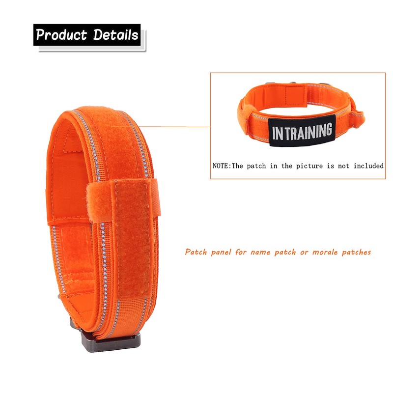 Yunleparks Tactical Dog Collar with Heavy Duty Metal Buckle and