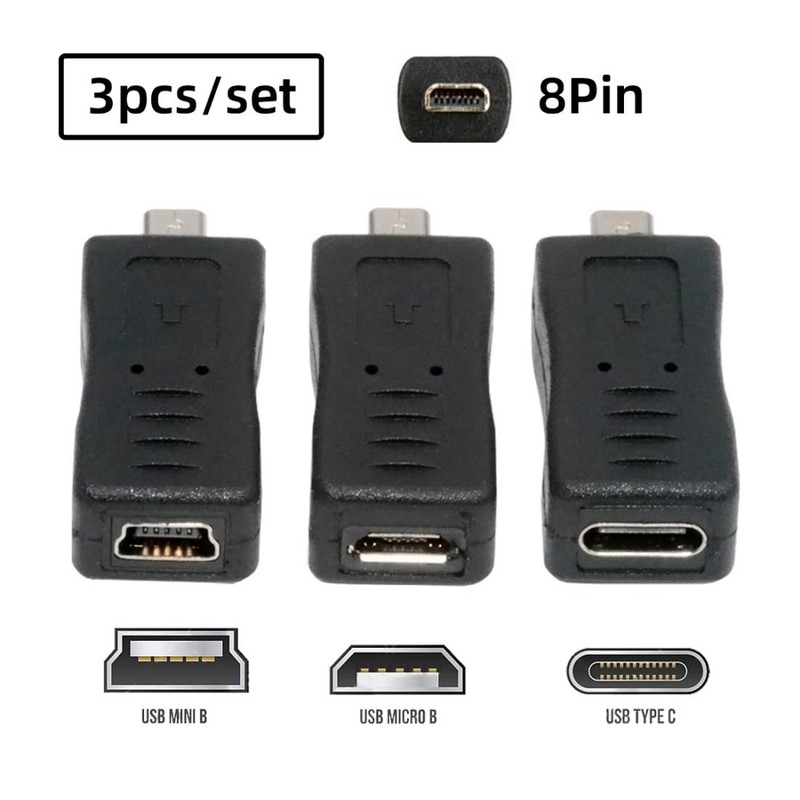 chenyang 3 Pack Mini 8Pin to USB 2.0 Adapter, USB