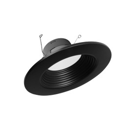 NICOR Lighting DLR56(v6) 5/6-inch Black 900 Lumen 3000K Recessed LED Downlight with Baffle (DLR566091203KBKBF)