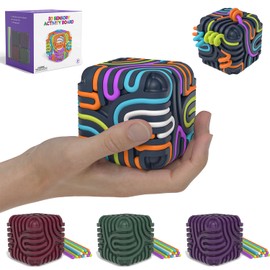 Tabla de actividades sensoriales de silicona 3D, juguetes sensoriales para autismo y TDAH con 15 cuerdas de silicona, juguetes para aliviar la ansiedad para adultos y niños, portátil con bolsa de