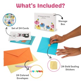 apearrie Thinking of You Cards with Envelopes, Set of 24 Large 5x7 Thinking of You Cards Assortment Box with Envelopes and Gold Seals