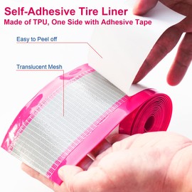 CNCLOL Bike Tire Liner Self Adhesive,Mountain/Road Bicycle Puncture Proof Inner Tube Flat Protector,Tire Anti-Puncture Protection for 16 20 24 26 27.5 29 x 1.75/1.95/2.125/2.4/3/4/5.0 700c Fat Tires