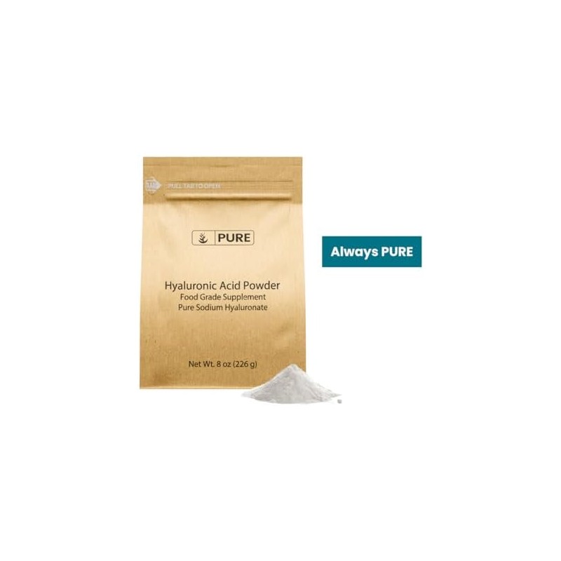 PURE ORIGINAL INGREDIENTS- Ácido Hialurónico (8 oz) Soluble en Agua,
