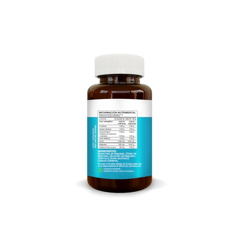 BIOSUPLE | Magnesio de alta absorción | 90 Cápsulas, Adicionado