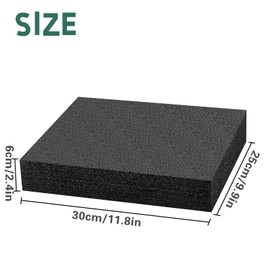 Pack of 2 Polyurethane Foam Panels 30 x 25 x 6 cm Foam Insert Foam Inlay for Protective Case Cuttable Foam Inserts for Tool Box Organisation Black