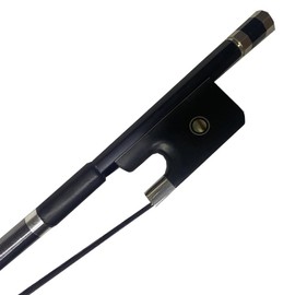 yinfeel 3/4 double Bass Bow Upright Bass balck Carbon Fiber Bow Ebony Frog Natural Horsehair Black or white for adult (black)