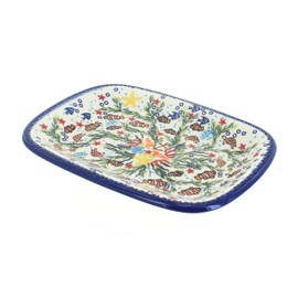 Blue Rose Polish Pottery Atlantis Small Rectangular Serving Platter
