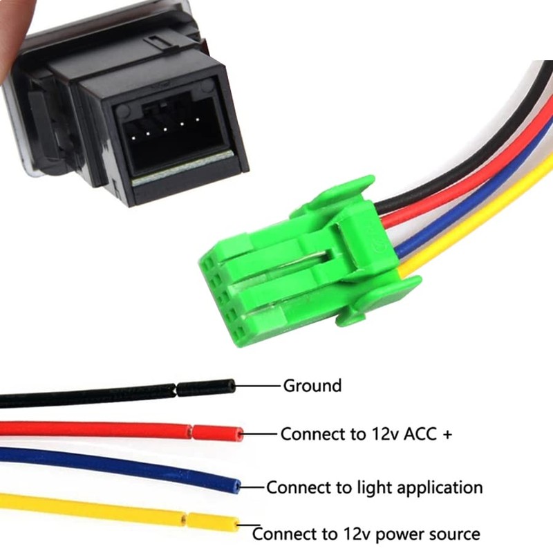 DC12V Front Fog light Push Switch 4 Wire Button For