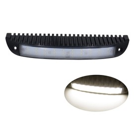 Raycharm 12.2" RV Low-Profile LED Porch Light Fixture, 40° Down Angle Focused Flood Beam, 4000K Natural-White, High Light-Output Low Ampere, Aluminum Housing Black Finish, 12V/24V, 1-Pack