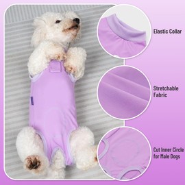 cyeollo cyeollo Dog Surgery Recovery Suit Soft Breathable Female Male Pet Bodysuit for Spay, Neuter, Surgical Recovery Shirt for Small Medium Large Dogs, Purple, XXL