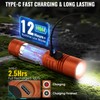 Rechargeable Tactical Flashlights, High Lumens Small Mini USB-C LED Flashlight,