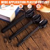 Plastic Spoons, 9" Long Handle Spoon, Black Sturdy Ice Cream