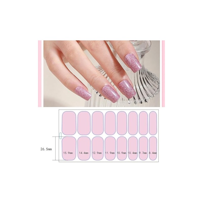 Pegatinas Autoadhesivas para Uñas, 128 Pcs de Tiras de Uñas