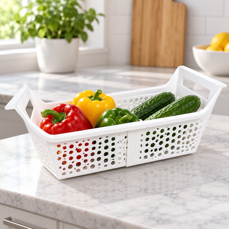 Expandable PP Refrigerator Storage Basket – Odorless Fridge Organizer Bin