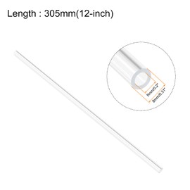 Rebower Clear Acrylic Pipe Rigid Round Tubing, [for Aquarium, Crafts, Lighting Tube] - 3/16"x5/16"/12"/4 Pcs