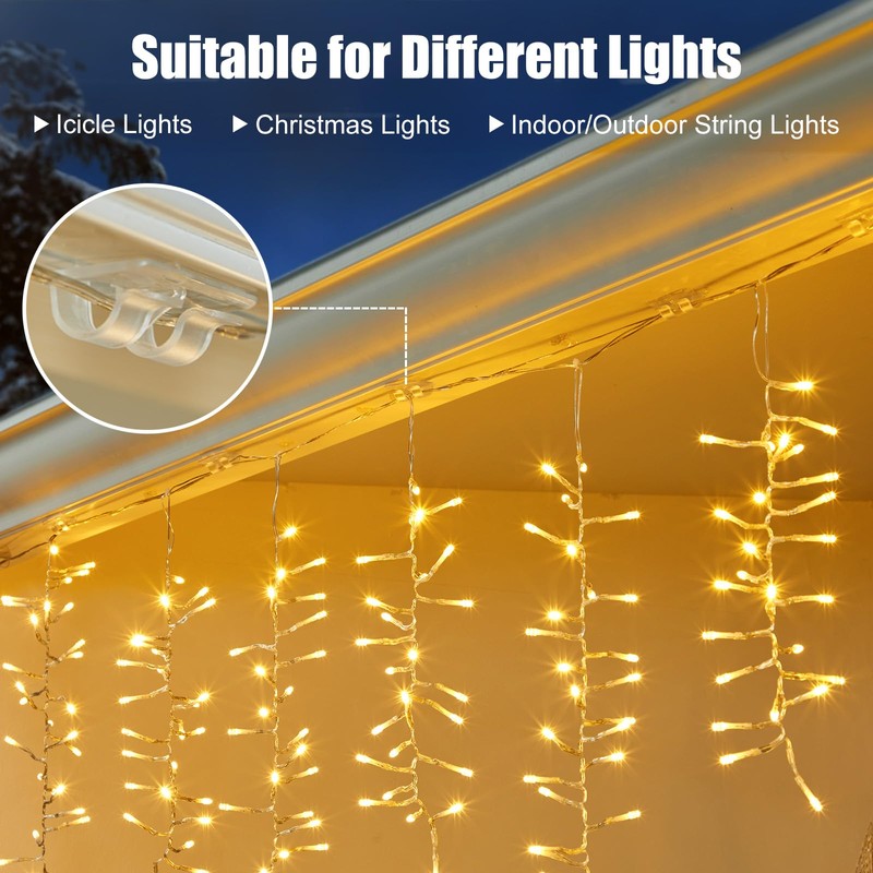 Brightown Christmas Light Clips, 30 Hooks for Outdoor String Lights