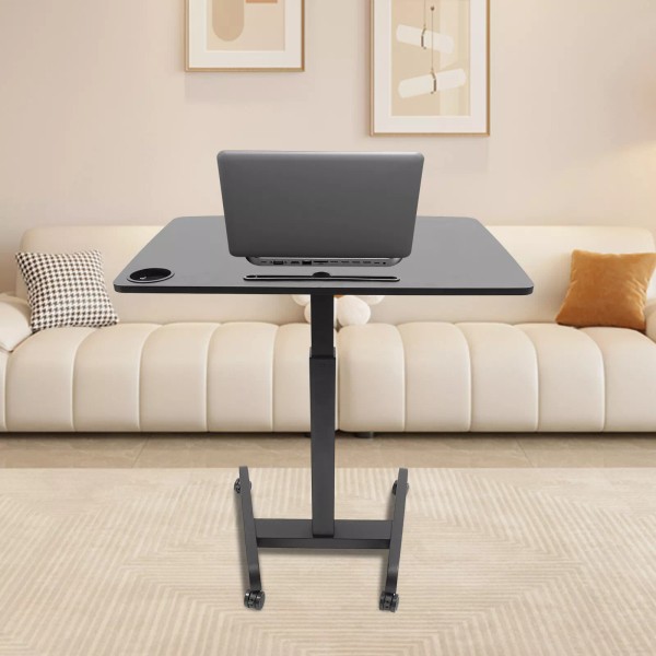 Adjustable Pneumatic Standing Desk Rolling Laptop Cart Mobile Podium w/