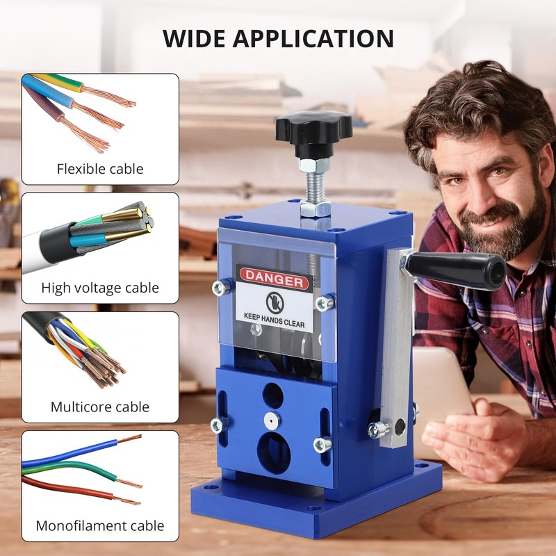 Upgraded Manual Wire Stripper Machine, 0.06-1 in Copper Wire Peeler