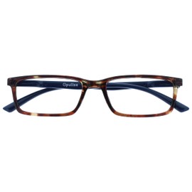 Opulize Sea Glasses Blue Light Filter Slim Frame Spring Hinges Improve Sleep Computer Glasses Gaming Anti-Glare Men Women B9, Brown-Blue Arm