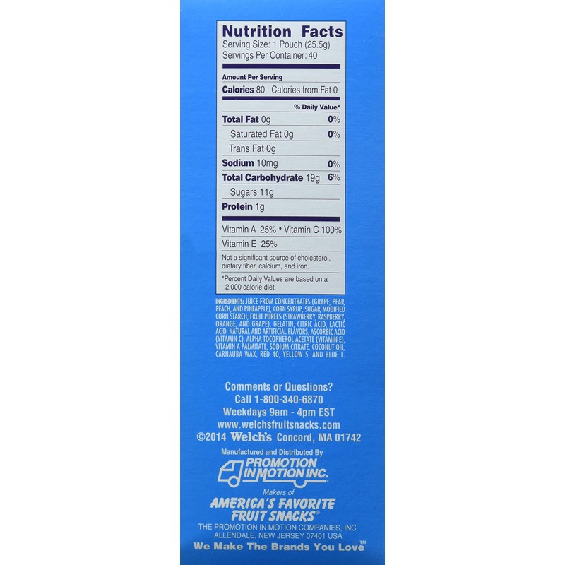 Welch's Fruit Snacks, Mixed Fruit, Gluten Free, Bulk Pack, 40