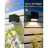 LUHLEE Solar Wall Lights Outdoor, Modern Square Solar Wall Sconce