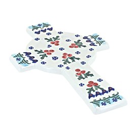 Blue Rose Polish Pottery Frosty Duo Cross