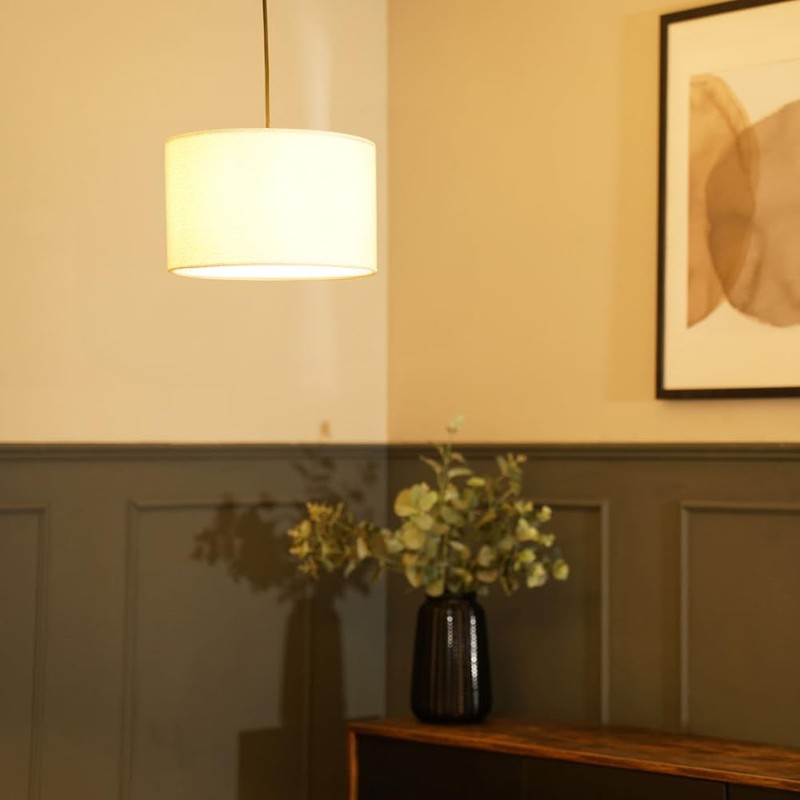 MiniSun | Modern Cream Boucle Drum Light Shade | Lamp