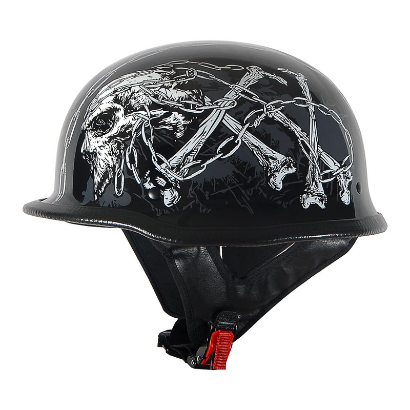 1Storm Novelty Motorcycle Half Face Helmet German Style DOT Approved: