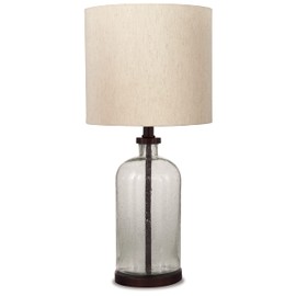Signature Design by Ashley Bandile Modern Farmhouse 22.5" Seeded Glass Table Lamp, Bronze