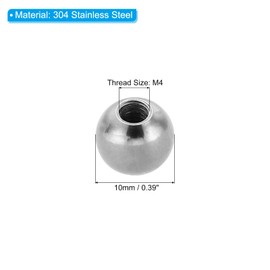 PATIKIL M4x10mm Ball Nuts Knob, 8 Pcs Female Thread 304 Stainless Steel Round Blind Hole Screw Cap Cover for Lighting Machinery DIY Decoration, Silver