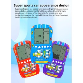 HLF Sports Car Appearance Block Game Console Big Screen Built-in 23 Brick Games 824 Modes Adjustable Speed/Difficulty 70s/80s/90s Handheld Game Decice Kids/Teens/Birthdays (Red)