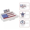 Unbranded Rustic Wood American Flag Serving Tray Patriotic Flag Tray