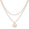 IEFWELL Initial Necklaces for Women Girls - Rose Gold Initial
