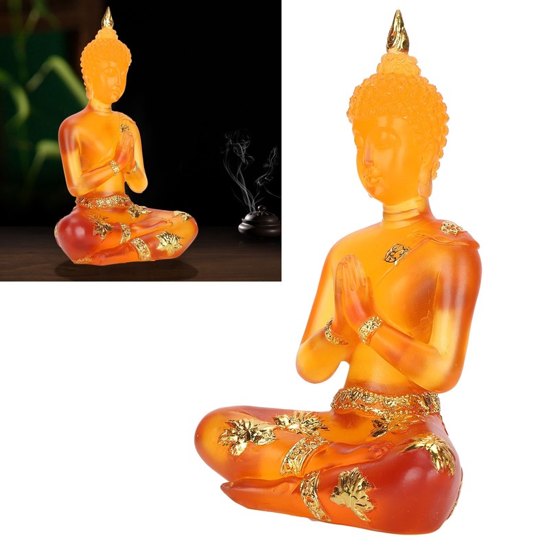 Transparent Sitting Buddha Statue Resin Buddha Figurine Sculpture Home Office