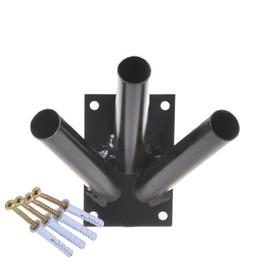Aqbau Flag Holder 3 Compartments Flag Pole Holder Flag Wall Holder Flag Black