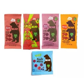 Bear Yoyos Real Fruit Rolls 5 Flavor Varitey Sampler 10 Pack