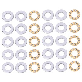 Oubit F6-12 m 6 x 12 x 4.5 mm Metal Thrust Bearings, 10 Pieces Thrust Ball Bearings, Miniature High Precision Flat Steel Bearing Set