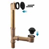 Black Tubular Tub Drain Kit 1-1/2" Brass Pipe with Tip-Toe