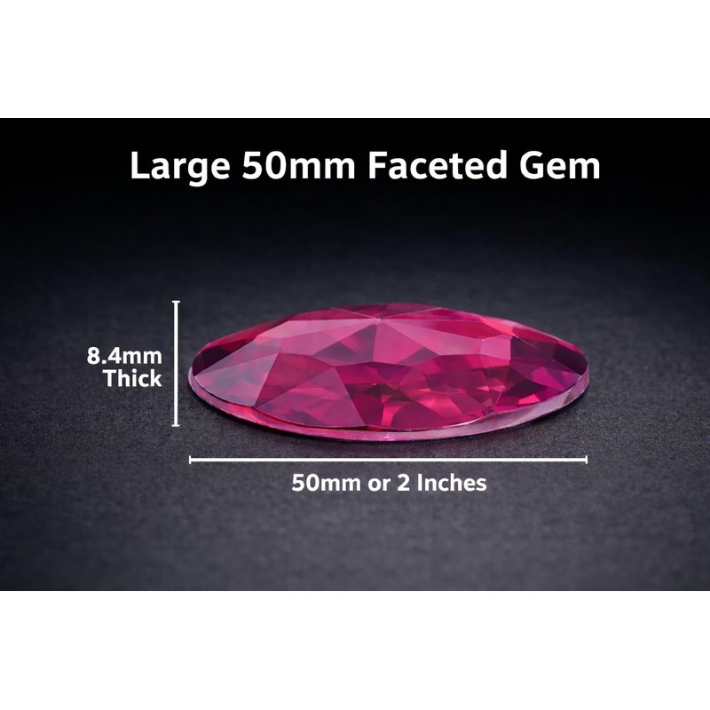 Allstarco 50mm (2") Large Red Ruby Round Flat Back Acrylic