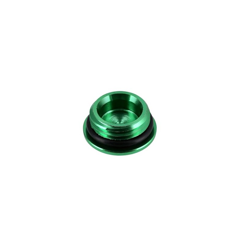 Locking screw, green, anodised aluminium (oil filler opening) with O-ring