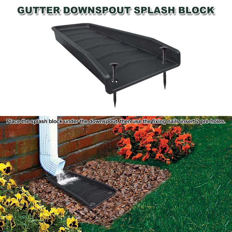 WESTERN SUPPLY HARDWARE Downspout Splash Block, 17” Decorative Rain-Gutter Downspout