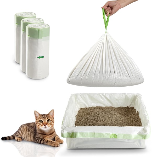 Cat Litter Box Liners Disposal Bags with Tie Handles,Large,37" x